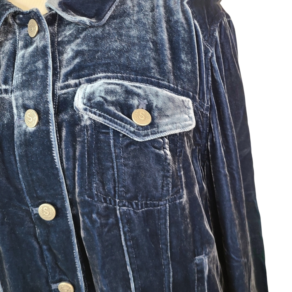 Sundance Blue Velvet Silk Blend Jacket Size Medium - Picture 7 of 15